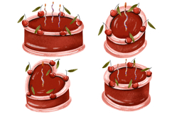 Cherry Cakes for Valentine Day. Love 14 February Product Image 1