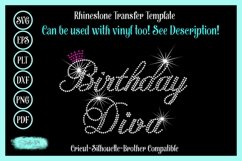 Birthday Diva Rhinestone Template - Faux Rhinestone Design Product Image 1