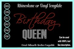 Birthday Queen Rhinestone or Vinyl SVG Shirt Template - Sass Product Image 1