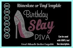 Birthday Rhinestone SVG Template - Slay Diva Product Image 1