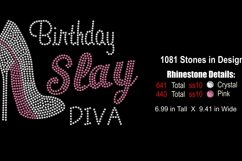 Birthday Rhinestone SVG Template - Slay Diva Product Image 2