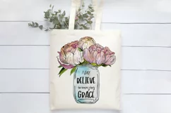 Believe in Amazing Grace Sublimation Print | Mason Jar Print Product Image 2