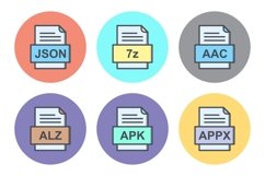 Set Of File Formats Icons Product Image 1