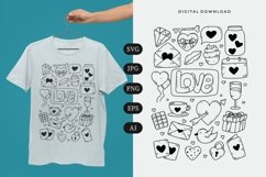 Valentine Doodle T-shirt | SVG Product Image 1