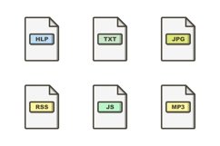 Set Of File Formats Icons Product Image 1