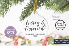 Merry And Married SVG Files, Christmas Ornament SVG Product Image 1