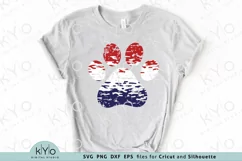 4th of July American Dog Paw Distressed Ombre Svg Png files Product Image 2