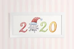 Covid19 Christmas 2020 clipart. Virus and numbers 2020 Product Image 3