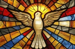 Stained Glass Dove Background Wallpaper Product Image 1