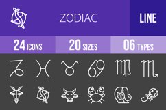 24 Zodiac Line Inverted Icons Product Image 1