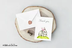 Cute Bunny Sublimation. Watercolor Farm Animal clipart Product Image 3