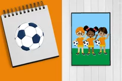 Multi-cultural kids soccer clipart, sport team, sports Product Image 3