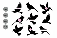 Birds SVG cut files, Birds Monogram Svg, Hummingbirds Svg. Product Image 1