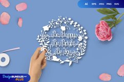Be Happy Be Bright Be You Paper Cut SVG Product Image 1