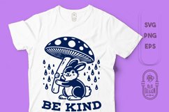 Be Kind | Kindness | Bunny with Giant Mushroom Umbrella Product Image 1