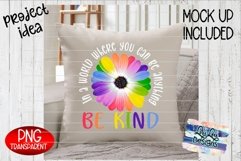 Be Kind Colorful Daisy Floral White Words Printable HTV PNG Product Image 5