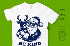 Be Kind | Kindness Saying | Cool Santa Hugging Reindeer Product Image 1