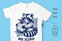 Be Kind | Kindness Saying | Raccoon Hugging a Pumpkin Design Product Image 1