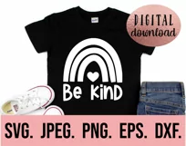Be Kind Rainbow SVG - Kindness PNG - Pink Shirt Day Design Product Image 2