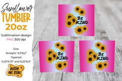 Sunflower "Be Kind" tumbler sublimation wrap design Product Image 2