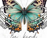 Be Kind Png File - Sublimation Designs - Pink Butterfly Product Image 2
