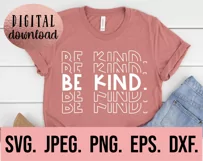 Be Kind Clipart - Kindness SVG - Pink Shirt Day Design PNG Product Image 2