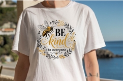 Be Kind to Everyone Vintage Bumble Bee Floral Quote Shirt Product Image 2