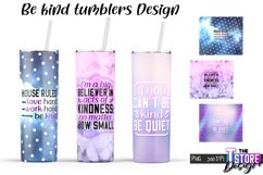 Be Kind Tumblers Design | Happy Quotes Sublimation | PNG v.1 Product Image 1