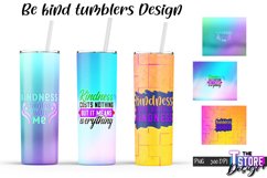 Be Kind Tumblers Bundle |Happy Quotes Sublimation|PNG v.2 Product Image 3
