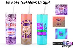 Be Kind Tumblers Bundle |Happy Quotes Sublimation|PNG v.1 Product Image 6