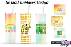 Be Kind Tumblers Design | Happy Quotes Sublimation | PNG v.1 Product Image 1