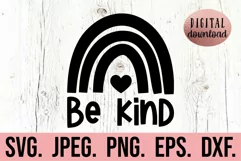 Be Kind Rainbow SVG - Kindness PNG - Pink Shirt Day Design Product Image 1