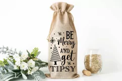 Be merry and get tipsy SVG, Christmas Wine SVG Design Product Image 2
