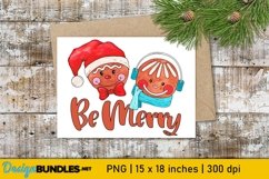 Be Merry Sublimation | Gingerbread Faces Sublimation Product Image 1