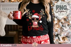 Christmas Reindeer PNG, Be Merry PNG, Christmas Shirts Product Image 2