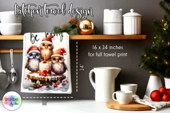 Be Merry Christmas Kitchen Towel PNG | Funny Dish Towel PNG Product Image 1