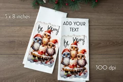 Be Merry Christmas Kitchen Towel PNG | Funny Dish Towel PNG Product Image 2