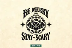 Be Merry Stay Scary SVG, Creepmas PNG, Spooky Christmas Product Image 1
