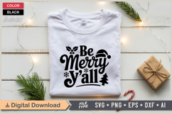 Be Merry Y&#039;all SVG | Christmas SVG | Holiday SVG | Xmas SVG Product Image 2