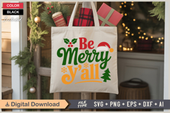 Be Merry Y&#039;all SVG | Christmas SVG | Holiday SVG | Xmas SVG Product Image 5
