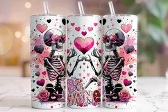 Be Mine Tumbler, Skeleton Valentine&#039;s Day Tumbler Wrap PNG Product Image 1
