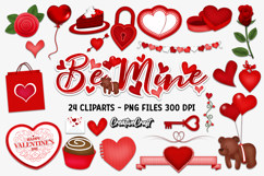Valentine Day Digital Paper and Clipart png, illustration Product Image 3
