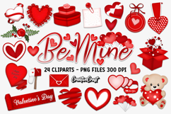 Valentine Day Digital Paper and Clipart png, illustration Product Image 3