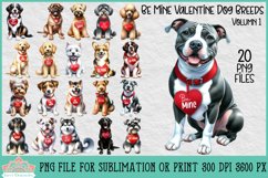 Be Mine Valentine Dog Breeds | Sublimation Clipart Bundle Product Image 1
