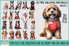 Be Mine Valentine Dog Breeds | Sublimation Clipart Bundle Product Image 1