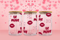 be mine valentine libbey beer can glass full wrap svg presized template for 16oz and 20oz glass for Cricut Silhouette and sublimation