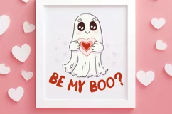 Be My Boo Valentine SVG PNG - Retro Love Ghost Sublimation Product Image 4
