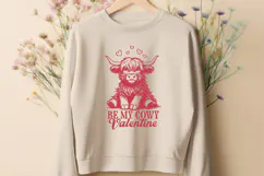 Cute Highland Cow Valentine SVG | Be My Cowy Valentine PNG Product Image 2