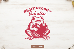 Be My Froggy Valentine SVG Cute Frog Valentine PNG Frog Love Product Image 1