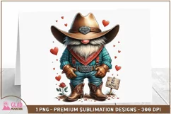 Be My Gnomie Western Cowboy Valentine Gnome png, Valentine Product Image 2